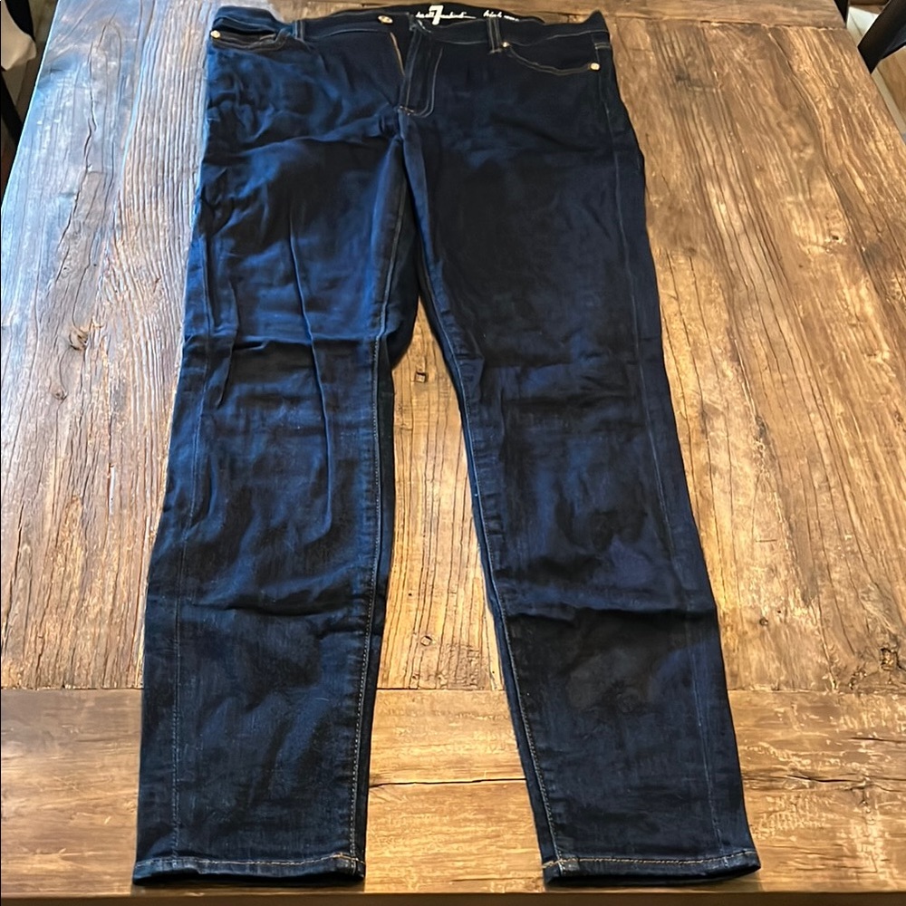 7 For All Mankind Women's Skinny Jeans - Dark Blue Ankle Gwenevere
